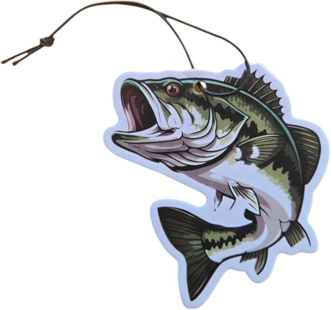 ThatsRad Car Air Freshener Duck Fly Fishing Fish Hunting Stocking Stuffer (One Size, Bass/Sandalwood Scent)