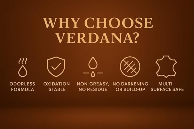 Verdana Leather Conditioner Oil – 8 Fl Oz – Plant-Based, Non-Toxic Leather Conditioner for Couches, Car Seats, Boots, Shoes, Jackets & Purses – Natural, Odorless Conditioning Oil