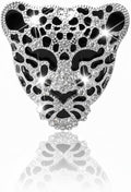 Bling Rhinestone Leopard Head Car Air Freshener Vent Clip, Sparkly Cheetah Print Auto Decoration, Refillable Essential Oil Diffuser, Cute Car Accessories for Women