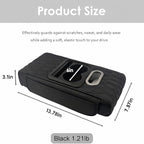 5-in-1 Car Armrest Cushion, Armrest Cover for Car, Nappa Leather Car Console Organizers and Storage for Most Vehicles, Car Accessories (Black, Normal)