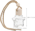 2pcs Sophisticated Star Bottle Car Hanging Perfume Refillable Empty Glass Diffuser Wedding Car Freshener Aromatherapy Glass Container