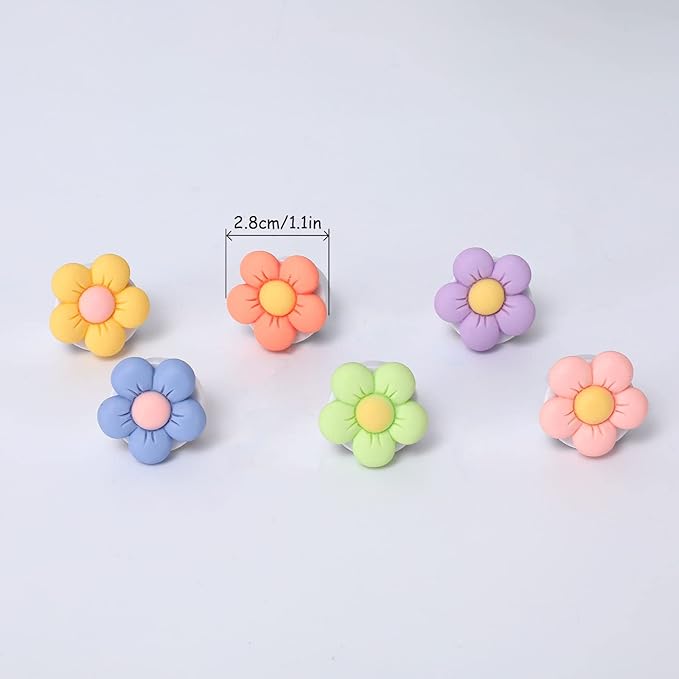 6 Pieces Flowers Car Air Vent Clips with Fragrance Pads Colorful Daisy Flower Car Air Freshener Groovy Retro Hippie Flowers Air Vent Decorations Cute Car Diffuser Accessories Car Interior Decor