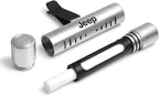 iPick Image for Jeep Car Vent Air Freshener Clip - Official Licensed Silver Aluminum with Adjustable Window + 10 Refill Sticks