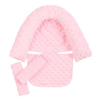 Baby Head Support and Strap Covers - Infant Head Support Pillow Super Soft Head and Neck Pillow for Car Seat Baby Headrest and Carseat Neck Cover,Light Pink
