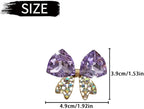4 Pcs Bling Diamond Crystal Bow Vent Clips Car Interior Air Fresheners Automotive Rhinestone Decoration Adapt for Women and Girl (Purple)