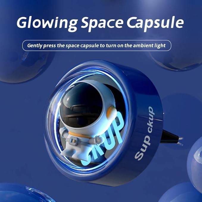 DAYUJIAN Cartoon Car Air Fresheners Astronaut Automotive Air Outlet Cute Car Diffuser Creative Glowable Car Perfume Decoration Aromatherapy Ornament Car Vent Accessories