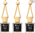 Sea & Stone Car Air Freshener Set of 3 (10 ml Each) | Hanging Diffuser with Velvet Gift Bag | Fresh Ocean Breeze & Earthy Mineral Aroma by Gift Paradise – Premium Fragrance for Car, Home & Office