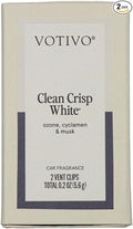 Votivo Clean Crisp White Car Fragrance 2-Pack | Auto Vent Clip Car Fresheners | Luxurious Cotton Scent for Vehicle | Provides Long Lasting Premium Scent for Auto