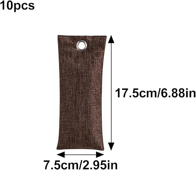 Activated Charcoal Air Purifying Bag (10 Pack 75g Each) Bamboo Charcoal Odor Absorber Air Freshener for Shoes, Closet, Car, Coffee