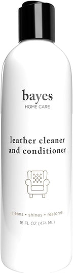 Bayes Premium High Performance Leather Upholstery Cleaner and Conditioner - 16 oz - Prevents Drying, Cracking or Fading of Leather Couches, Car Seats, Shoes, Purses