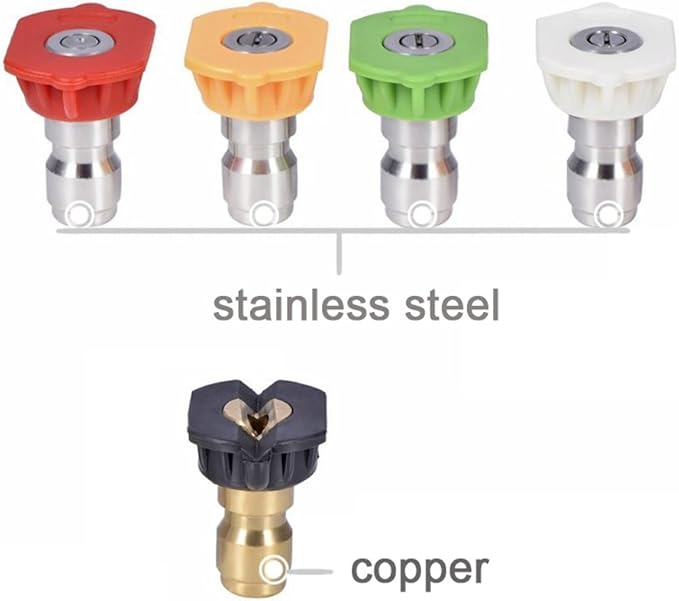 Twinkle Star Pressure Washer Nozzle Tips Multiple Degrees, 1/4 INCH (2.5 GPM)