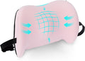 Lumbar Support Pillow for Office Chair, Cooling Car Lumbar Pillow Lower Back Pain Relief,Memory Foam Back Cushion with Adjustable Straps,Ergonomic Chair Back Pillow for Gaming Chair,Car(Pink Cooling)