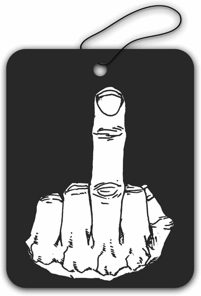 Middle Finger Road Rage Air Freshener - Cool Aqua Scent - 3 Pack