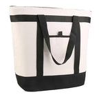 CIVJET Insulated Cooler Bag, Tote Bag for Grocery Shopping, DIY Your Creative Designs, Cooler Bags Insulated, Pizza/Food Delivery Bag to Keep Cold/Hot (Purified Cotton, Non-Waterproof, Beige