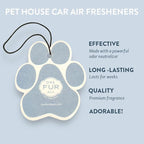 One Fur All Pet House Car Air Freshener - Sunwashed Cotton Pack of 4 - Non-toxic Car Air Freshener - Pet-Friendly Air Freshener For Small Spaces & Car - Hanging Odor Eliminating Air Freshener