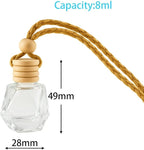 Car Diffuser Bottle Set 8ml– 30pcs Diamond Shaped Hanging Car Oil Diffusers, Refillable Glass Air Freshener Bottles for Essential Oils, Closet & Car Use