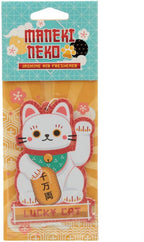 Puckator Scented Air Freshener Jasmine Fragrance Maneki Neko Lucky Cat for Car Office Gym Locker Home, Pack of 1, Multi, Hanging Design, Height 10cm Width 6.5cm