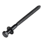 1/4 x 4 (50 Pack) Lag Screw Kit, 50 Screws and 50 Washers, Ceramic Black Ruspert Coating for Exterior Use, Meets ASTM A307 and ASME B18.2.1, Industrial/Commerical Grade by Makers Bolt