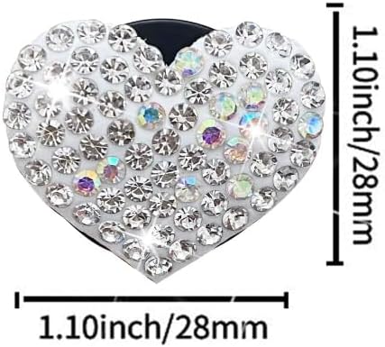 8 Pcs Silver Bling Heart Air Vent Clips, Crystal Car Fresheners, Diffuser With Rhinestone Decoration, Cute Interior Accessories for Women Girls, Decorations