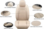 Car Seat Covers Full Set Fit for Toyota Matrix 2003-2014, Premium Faux Leather Car Seat Protector,Breathable Anti-Slip Full Wrapping Edge Seat Covers(Beige,Full Set)