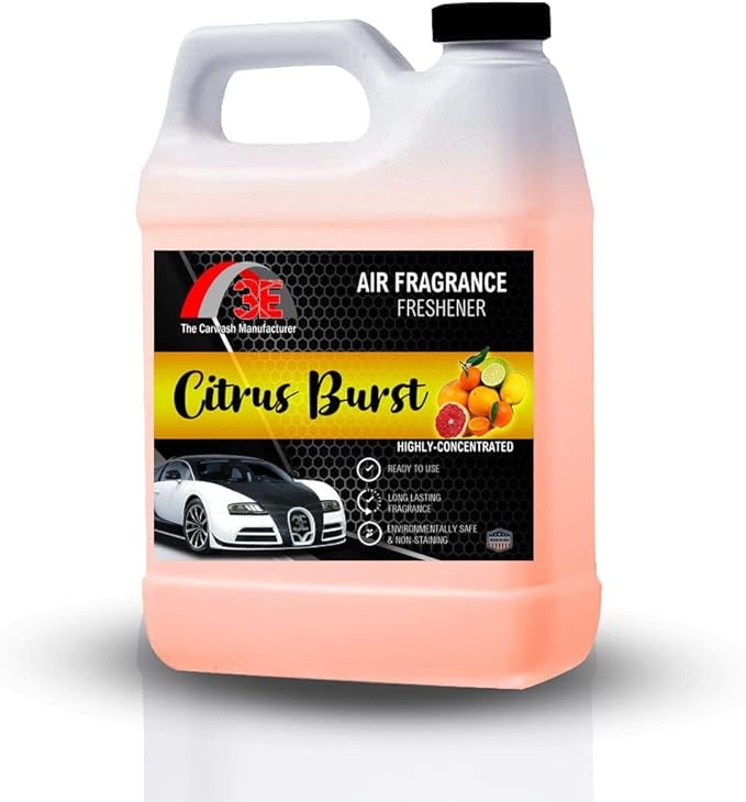3E Car Air Freshener Concentrate – 64 oz – Professional Automotive Fragrance – Multiple Scents (Citrus)
