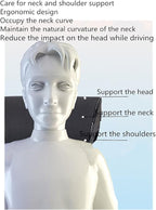 ZHONGLI Car seat Lumbar Support Pillow and car Neck Support Pillow kit, Soft Leather Surface and high-Density Memory Foam are Ergonomic car seat Pillows