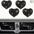 4Pc Black Heart Air Vent Clips,Car Air Fresheners Vents Clips Car Diffuser Diamond Interior Decor Charm Cute Accessories Air Fresheners Interior Accessories