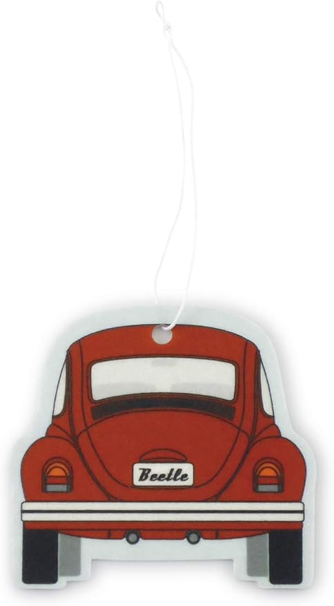 BRISA VW Collection Volkswagen Air Freshener, Room Freshener, Deodorizer for Cars Beetle Motif (Set of 2) (Red, Melon)