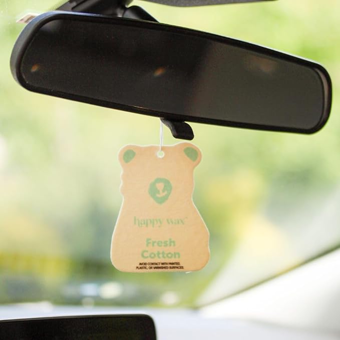 Happy Wax Relax and Refresh Mix Hanging Car Cub Air Fresheners Infused with Natural Essential Oils, 4 Ct. Variety Pack - Contains Calming Lavender, Fresh Cotton, Lemon, and Vanilla Sandalwood