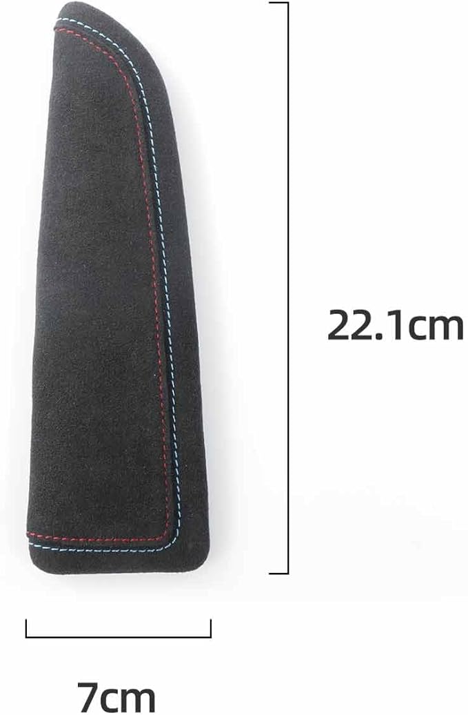 BETTERHUMZ Car Door Armrest Cushion Pad for Alcantara Suede, Car Elbow Rest Pad for BMW 3 4 5 6 7 8 X1 X3 X4 X5 X6 Z4 Series Car Accessories (Right, Blue red line)