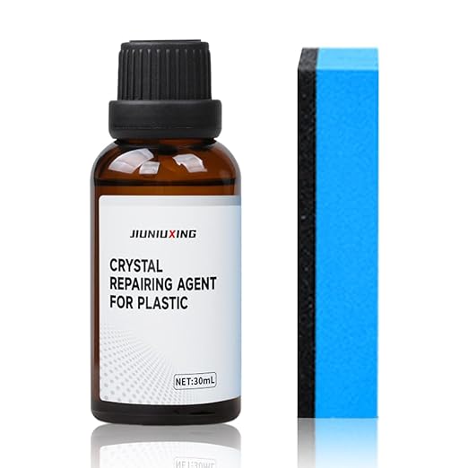 Plastics Parts Crystal Coating, 2025 New Car Crystal Coating for Car Plastic Parts, Coating Agent for Automotive Plastics, Crystals Coating Plastic Restorer, Cars Trim Restorer with Sponge (1)