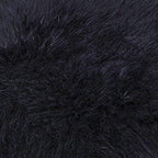 Winter Warmth: Universal Sheepskin Seat Cushion Cover - Natural Wool, for Cars, Trucks, SUVs & Vans - Cozy & Stylish Driving Companion Front Black