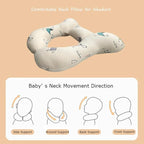 Baby Neck Pillows, Comfortable Baby Travel Head Neck Support for Car Seat Stroller Pushchair, Soft PP Cotton Travel Cushion for 0-2 Years Old Toddler Infant Newborn, Dogs