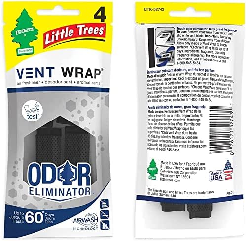 LITTLE TREES Car Air Freshener Vent Wrap, Provides Long-Lasting Scent for Car, Invisibly Fresh! Odor Eliminator (1 Pack)