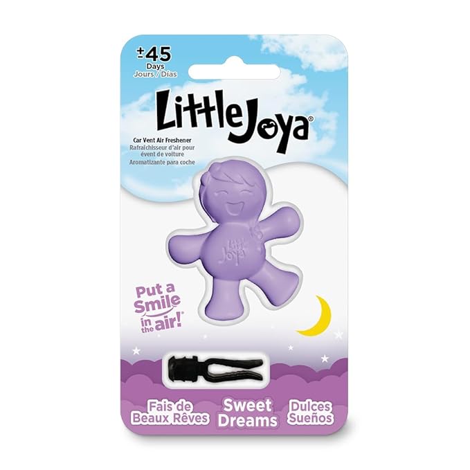Little Joya 96018 Sweet Dreams Car Air Freshener Vent Clip Provides Long-Lasting Freshness in a Compact Design, Fights Odors for up to 45 Days, Cute Car Odor Eliminator, Non-Toxic, Pack of 1