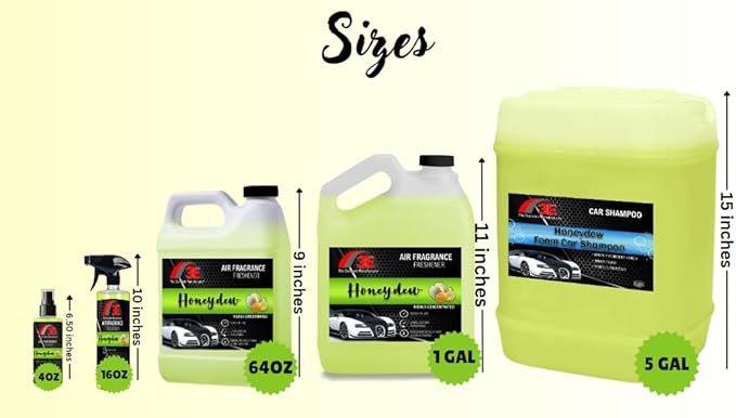 3E Car Air Freshener Concentrate – 64 oz – Professional Automotive Fragrance – Multiple Scents (Honeydew)