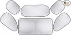 6PCS Reflective Car Windshield Sunshade Kit, Foldable Magnetic Side Window Shade with Storage Bag, Silver Coated UV Protection Heat Shield, Universal Auto Privacy Cover for Baby Camping Napping