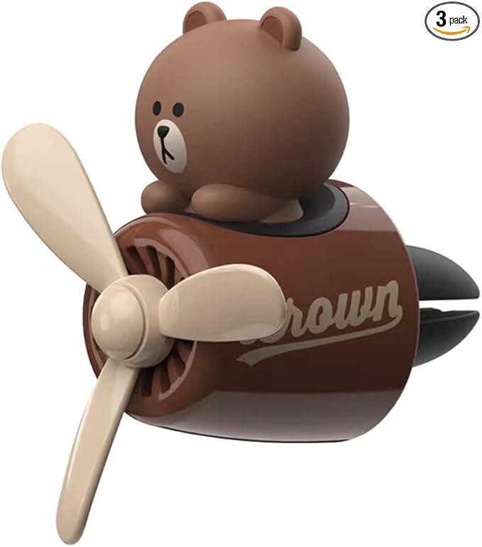 Pilot Car Air Outlet Fragrance Diffuser - Rotating Fan Leaf Car Perfume - Cute Cartoon Shape - Air Freshener with 2 Fragrances
