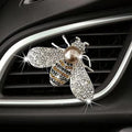 Silver Shiny Bee Vent Clips, Crystal Bee Car Air Freshener Vent Clip Car Bling Interior Decoration Rhinestone Cars Bling Accessories Aroma Diffusers
