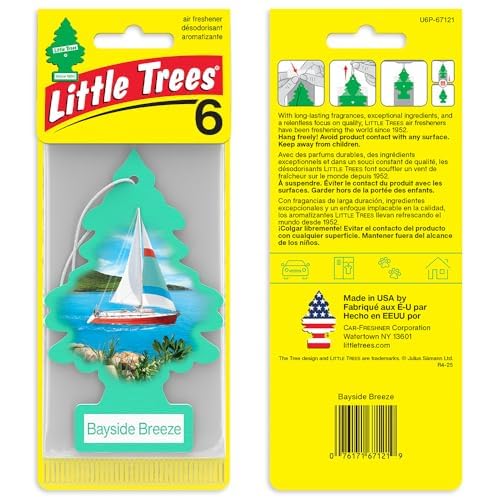 LITTLE TREES Car Air Freshener | Hanging Tree Provides Long Lasting Scent for Auto and Home | 24 Air Fresheners |Bayside Breeze