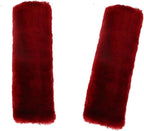 Soft & Cozy Australian Sheepskin Car Seat Belt Covers,2 Pack Fluffy Seatbelt Pads, Genunie Sheepskin Fur Shoulder Straps Cushions for Adults Kids Women and Men (Red)