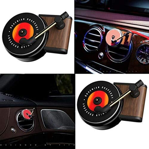 Car Fragrance Diffuser, Air Freshener with Vent Clip, Vintage Record Player Decor