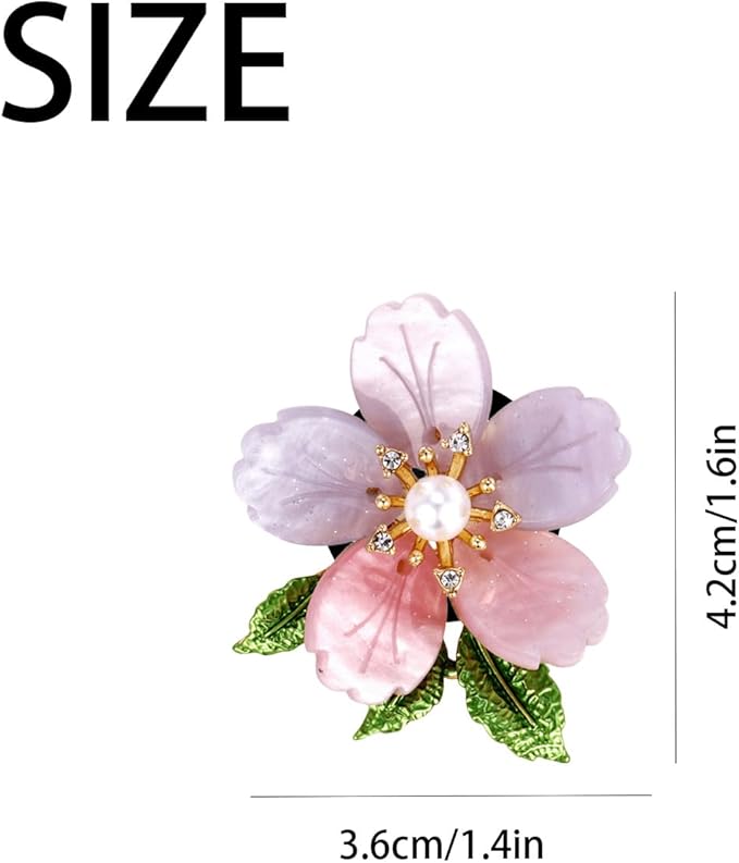 Cute Cherry Flowers Car Air Freshener Vent Clips,Girly Pearl Rhinestone Cherry Blossoms Car Accessories for Women, Refillable Clips On Diffuser
