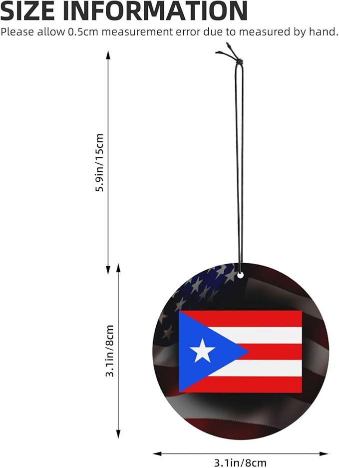 Puerto Rico Flag Car Air Freshener Card - Quick Odor Elimination for Car, Bedroom & Wardrobe62