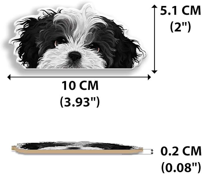 WIRESTER Hanging Air Freshener for Car, Home, Bathroom, Office, Decorative Charm Ornaments, Black White Shih Tzu Dog