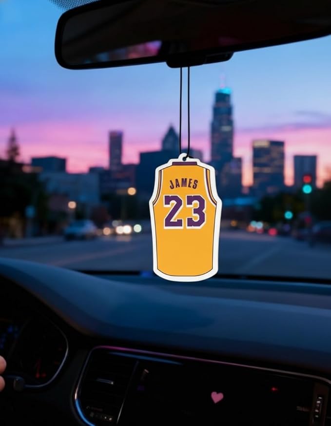 PumpCar 2 pieces basketball shirt double-sided hanging cherry-scented james car air freshener Cool hanging for rearview mirror Car Interior Accessories Gifts