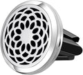 Wild Essentials Sunflower Mandala Essential Oil Car Vent Diffuser, Stainless Steel Locket Pendant with 8 Color Refill Pads, Customizable Color Changing Air Freshener for Aromatherapy