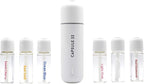 Car Perfume Starter Pack, Car Air Freshener, Ultrasonic Aroma Diffuser, 6 Fragrances (White Crystal, Red Diamond, East Gold, Ocean Blue, Sweet Cherry, Light Pink) (White)