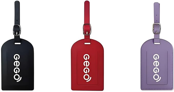 GEGO Premium Travel Kit, Sleep Mask 3D Contoured Eye with Soft Memory Foam, Luggage Tag Waterproof Resistant and Strap with Lock for Luggage TSA Approved (Sleep Mask Purple/Luggage Tag Purple)