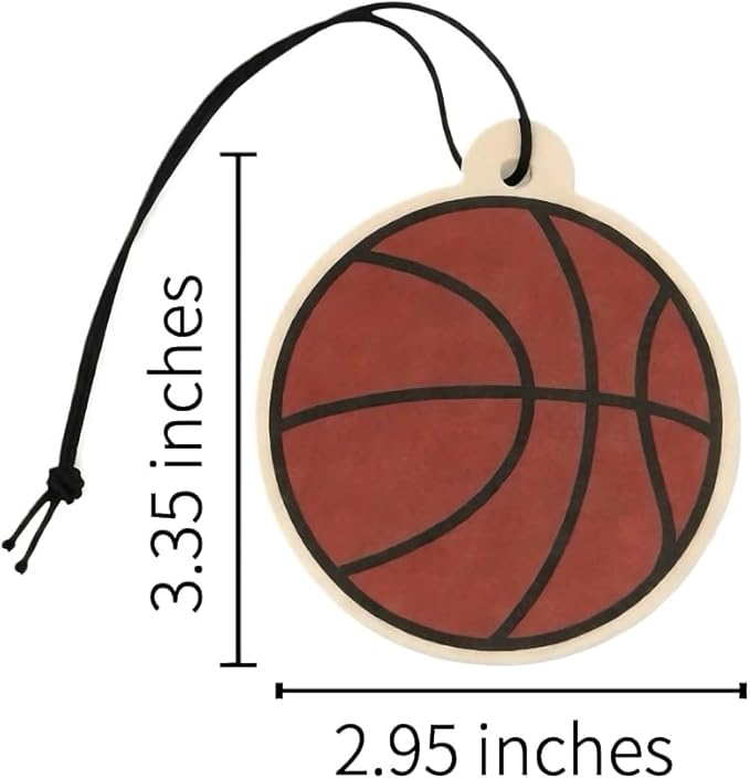 2-Pack Basketball Car Air Freshener, Sports-Inspired Hanging Freshener, Long Lasting Cologne Scent, Basketball Gift for Players, Coaches & Fans, Odor Eliminator for Car, Home, Office